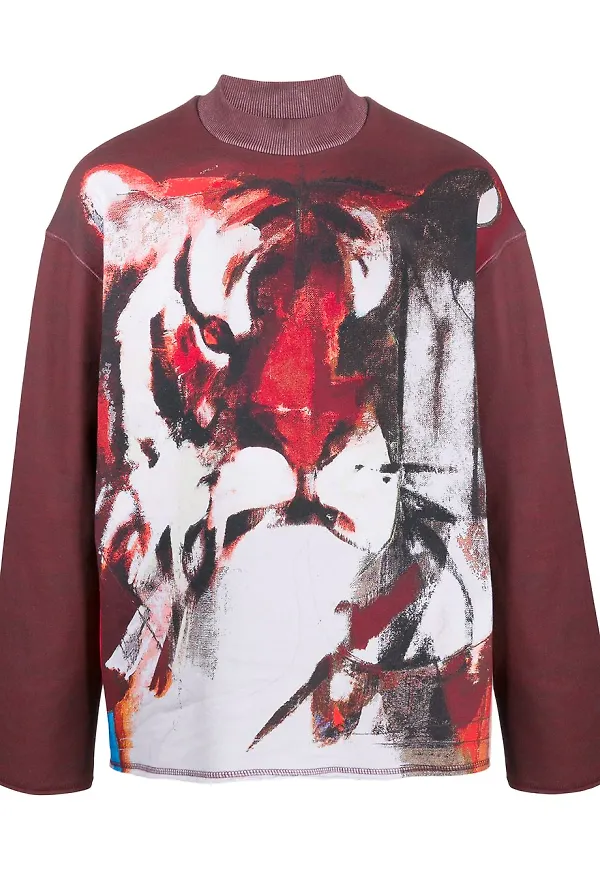 Kenzo tröja med tigertryck - Röd
