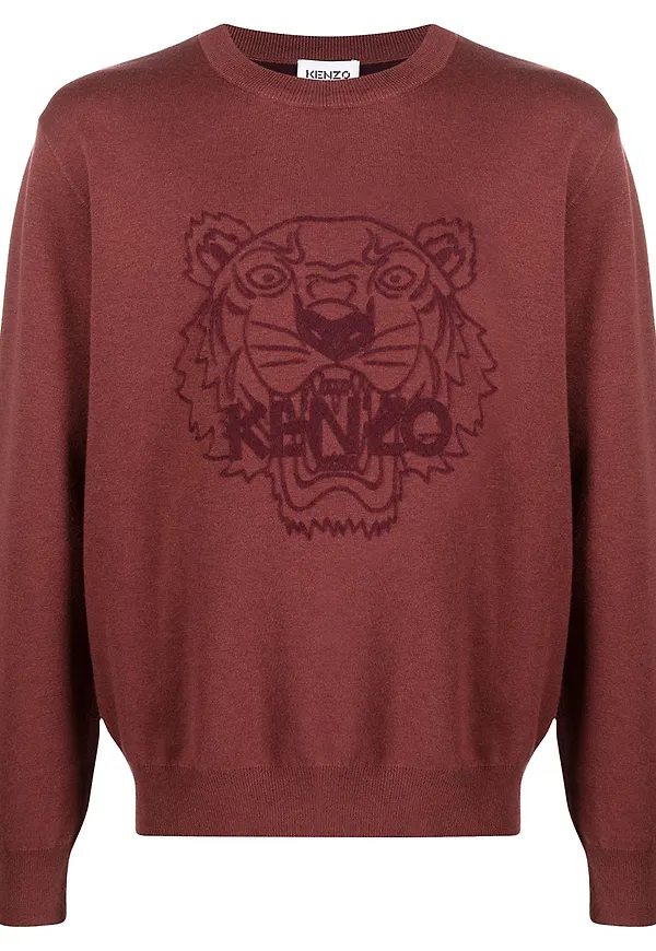 Kenzo tröja med tigertryck - Röd