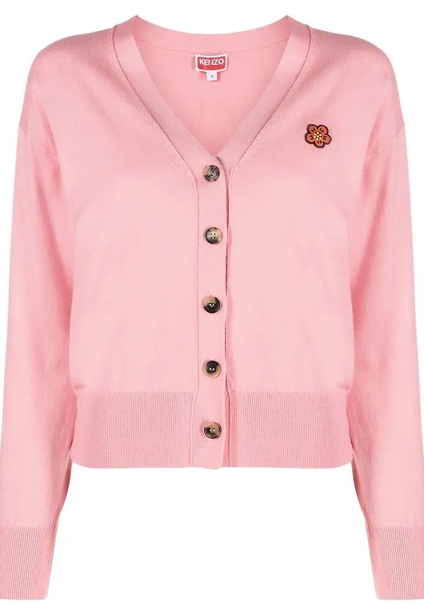 Kenzo v-ringad kofta - Rosa
