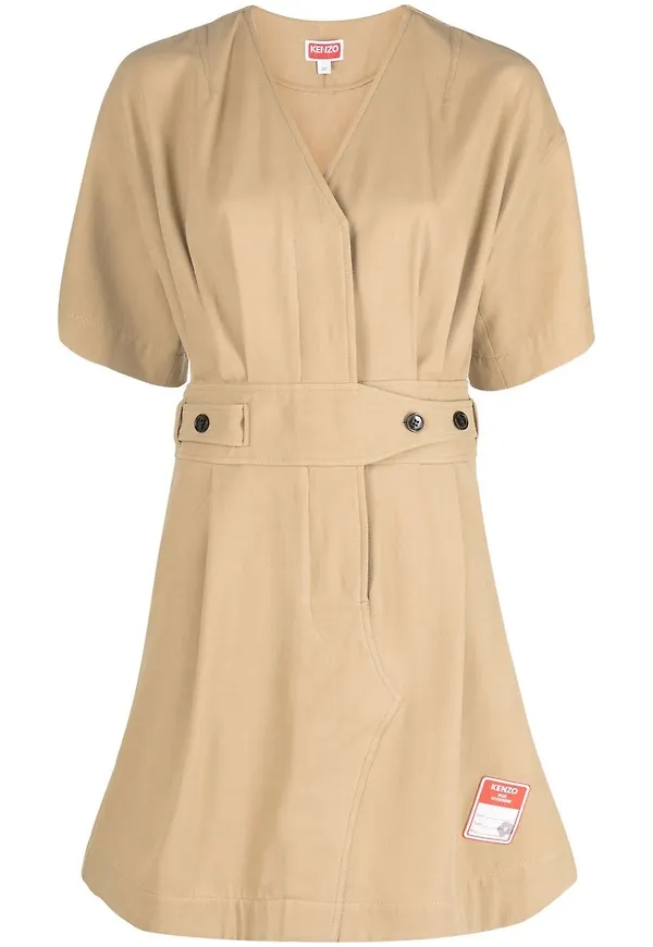 Kenzo v-ringad miniklänning - Neutral