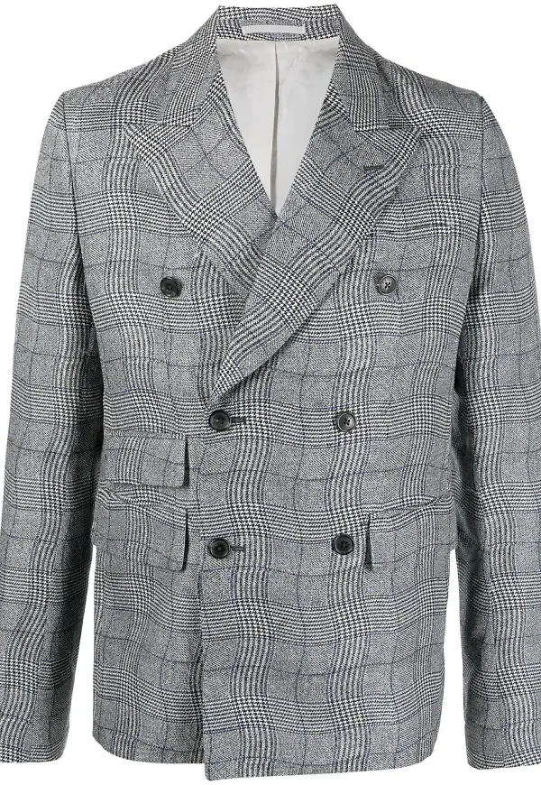 Kenzo Wavy Check double-breasted blazer - Grå