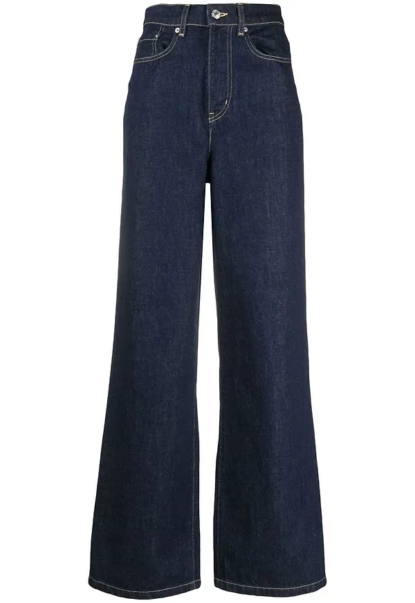Kenzo wide leg-jeans med logotyp - Blå