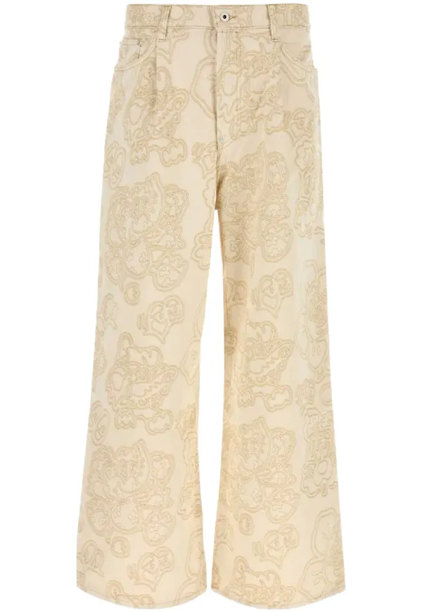 Kenzo wide leg-jeans med brodyr - Neutral