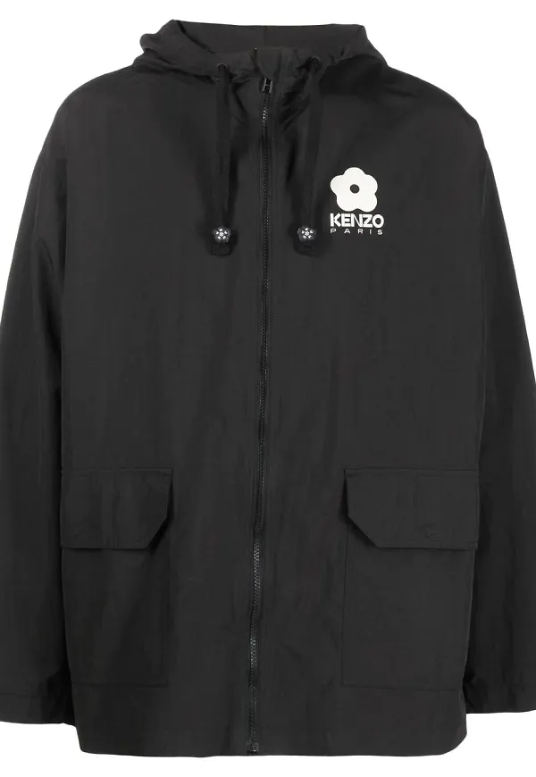 Kenzo zip-up hooded jacket - Svart