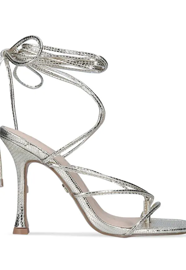 KG Kurt Geiger Sydney ormskinnspräglade sandaler - Guldfärgad