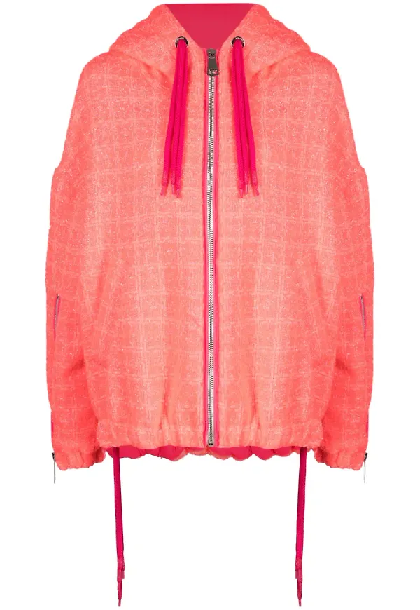 Khrisjoy tweedjacka med huva - Rosa