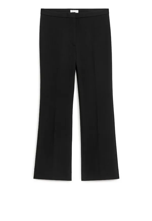 Kick-Flare Scuba Trousers - Black