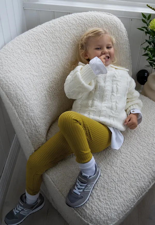 KIDS by NA-KD Kabelstickad tröja - Offwhite