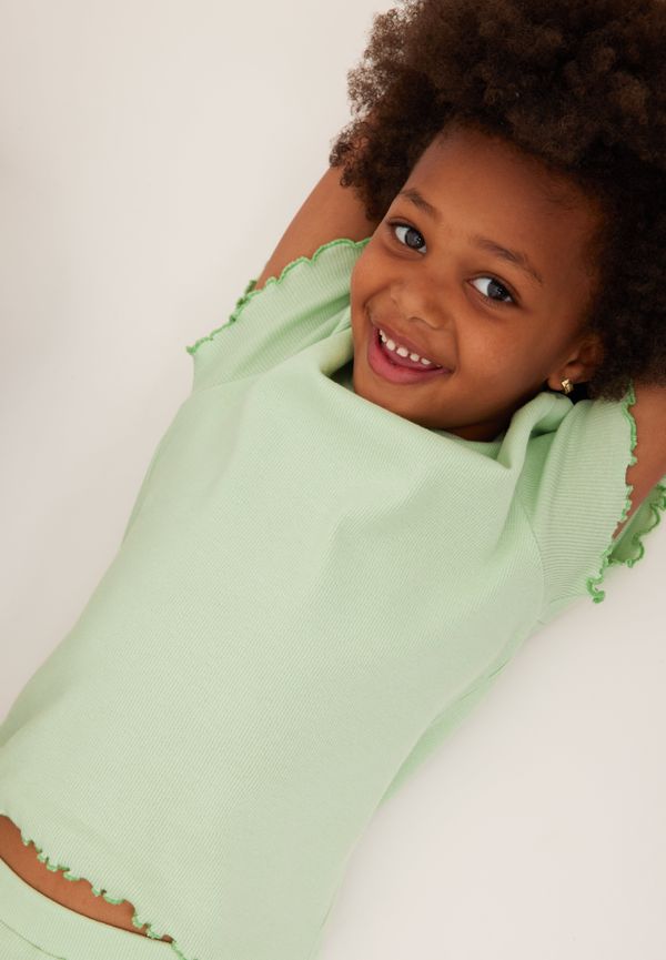 KIDS by NA-KD T-shirt med kontrastsöm - Green