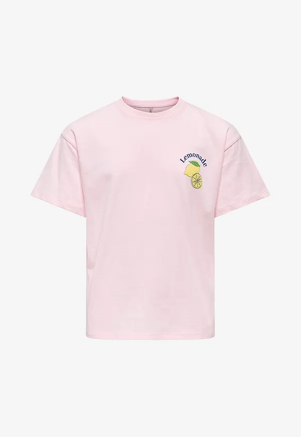 KIDS ONLY - T-shirt kogCana Life SS Rlx Printed Top Jrs - Rosa