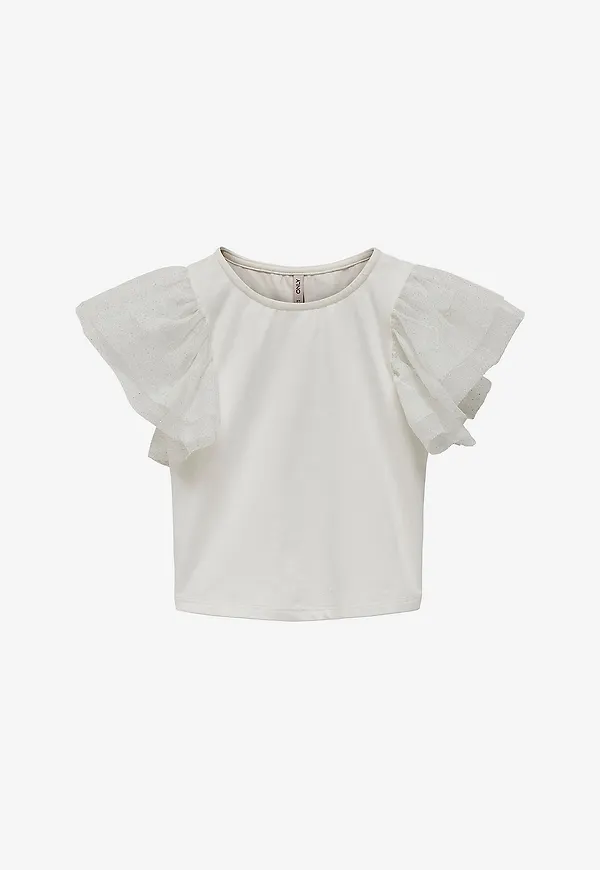 KIDS ONLY - Topp kmgSine S/L Glitter Top Jrs - Vit