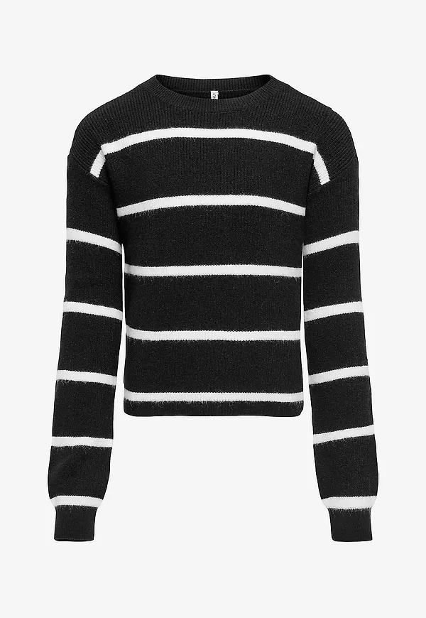 KIDS ONLY - Tröja kogFranca Short L/S Stripe Knt - Svart