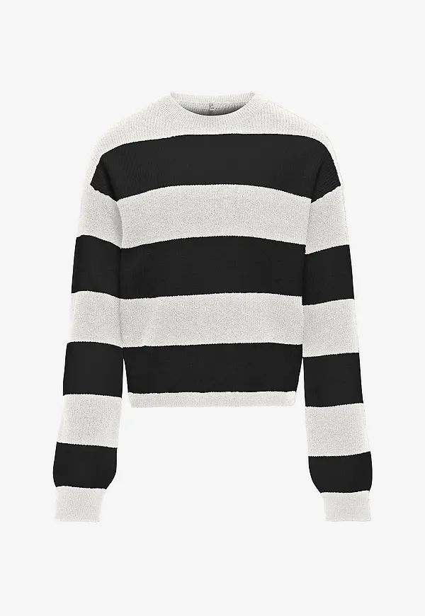 KIDS ONLY - Tröja kogFranca Short L/S Stripe Knt - Vit