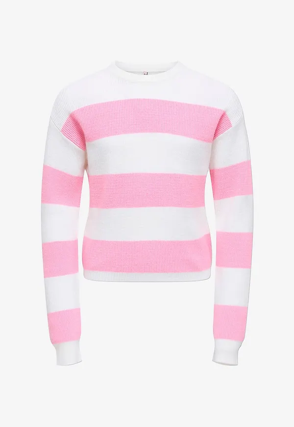 KIDS ONLY - Tröja kogFranca Short L/S Stripe Knt - Vit