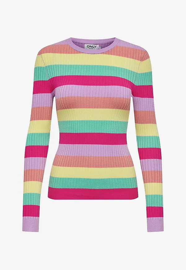 KIDS ONLY - Tröja kogKarol L/S O-neck Knt - Flerfärgad