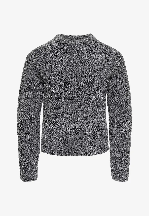 KIDS ONLY - Tröja kogPiumo Glitter L/S O-neck Knt - Svart