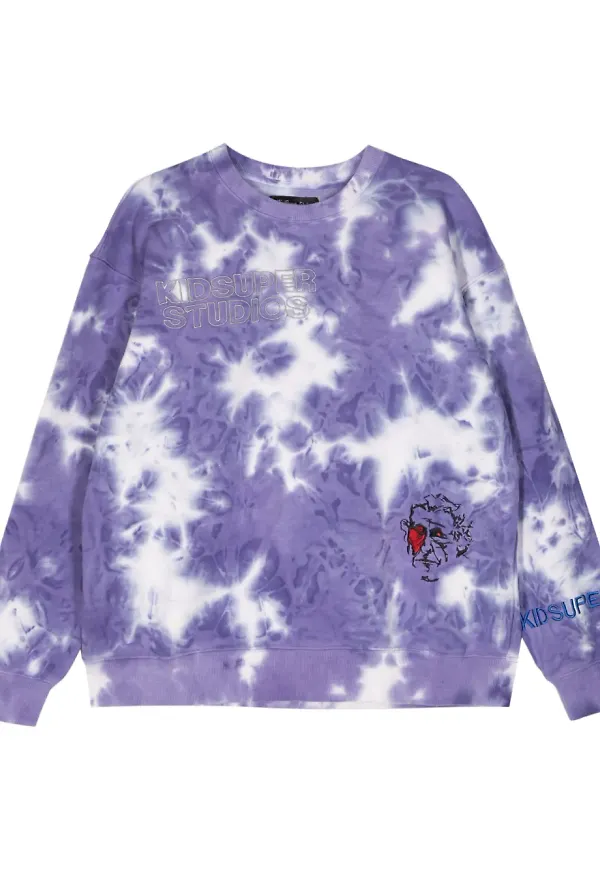 KidSuper batikmönstrad sweatshirt - Lila