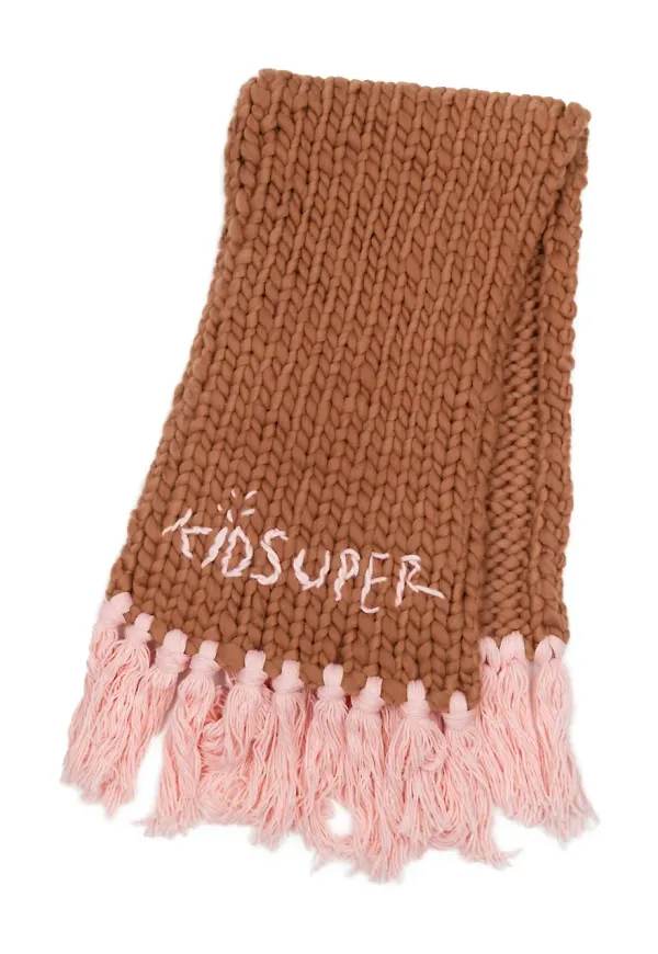 KidSuper flätad stickad halsduk - Brun