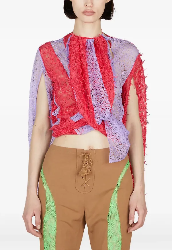 Kiko Kostadinov draperad spetstopp - Röd