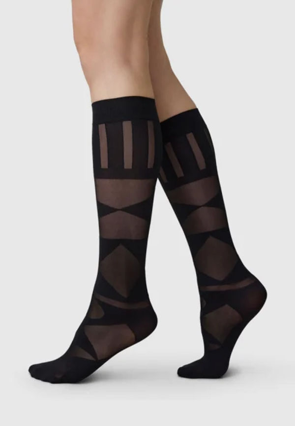 Kim Geometric Knee High Socks