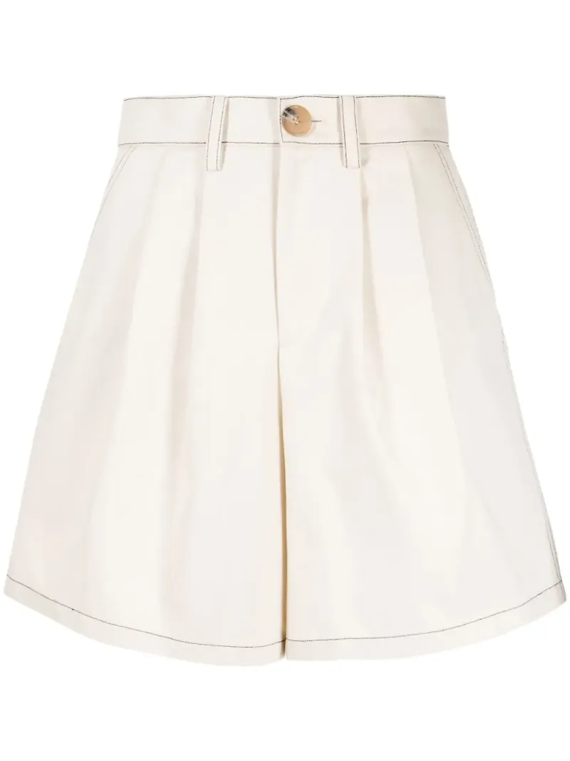 Kimhekim shorts med kontrastsöm - Vit