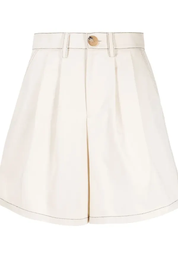Kimhekim shorts med kontrastsöm - Vit