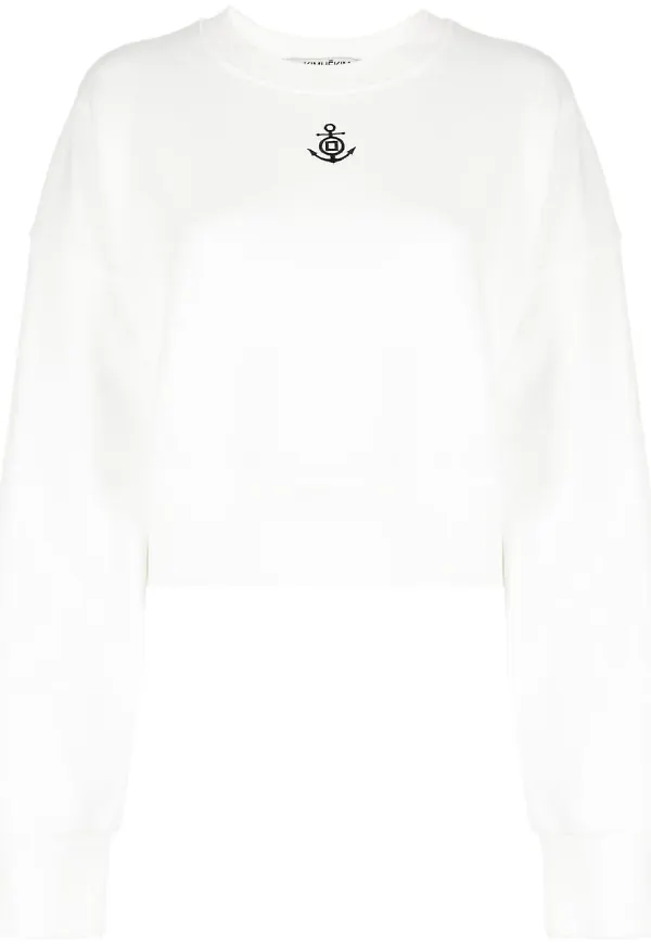 Kimhekim sweatshirt med logotyp - Vit