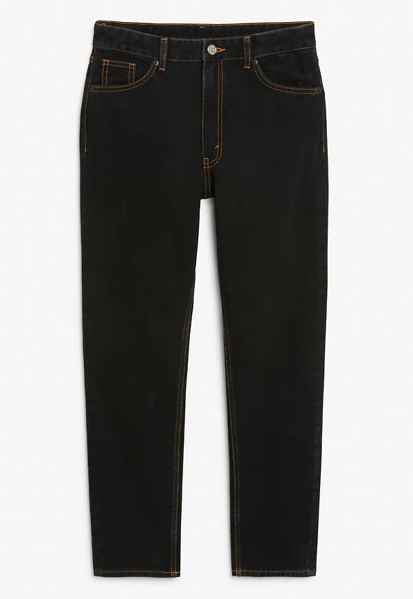 Kimomo contrast stitch jeans - Black