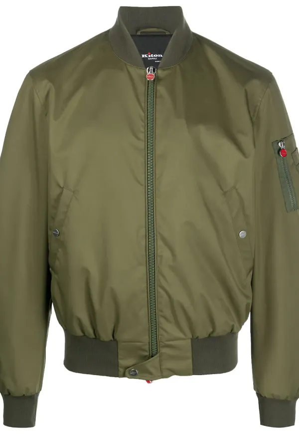 Kiton bomberjacka med dragkedja - Grön