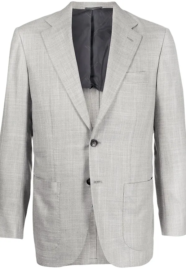 Kiton enkelknäppt blazer med knäppning - Grå