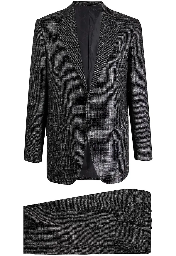 Kiton enkelknäppt finkostym - Svart