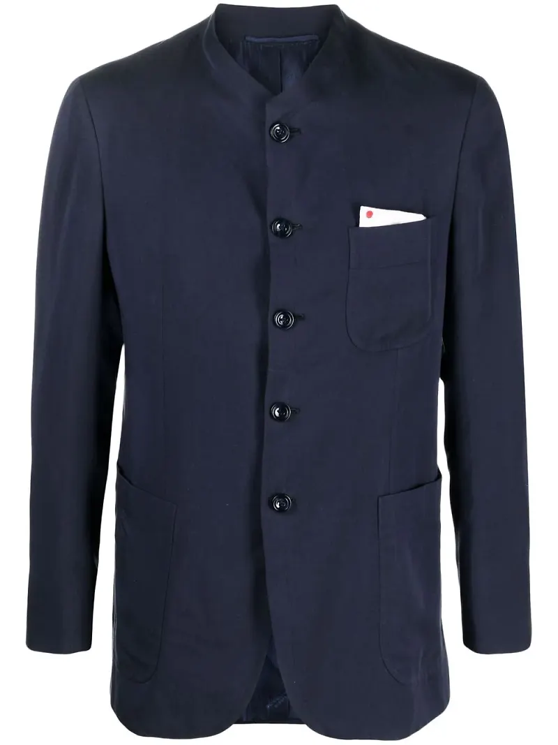 Kiton kraglös blazer - Blå