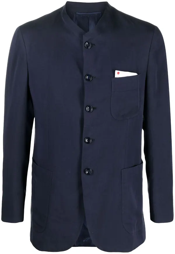 Kiton kraglös blazer - Blå