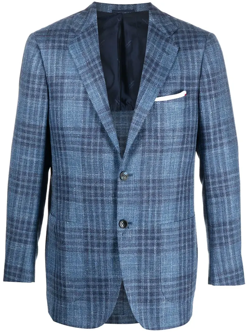 Kiton rutig blazer - Blå