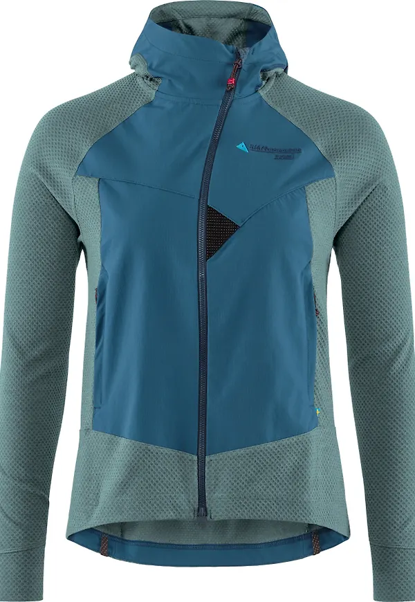 Klättermusen Women's Hugin Zip Hoodie Frost Green/Monkshood Blue