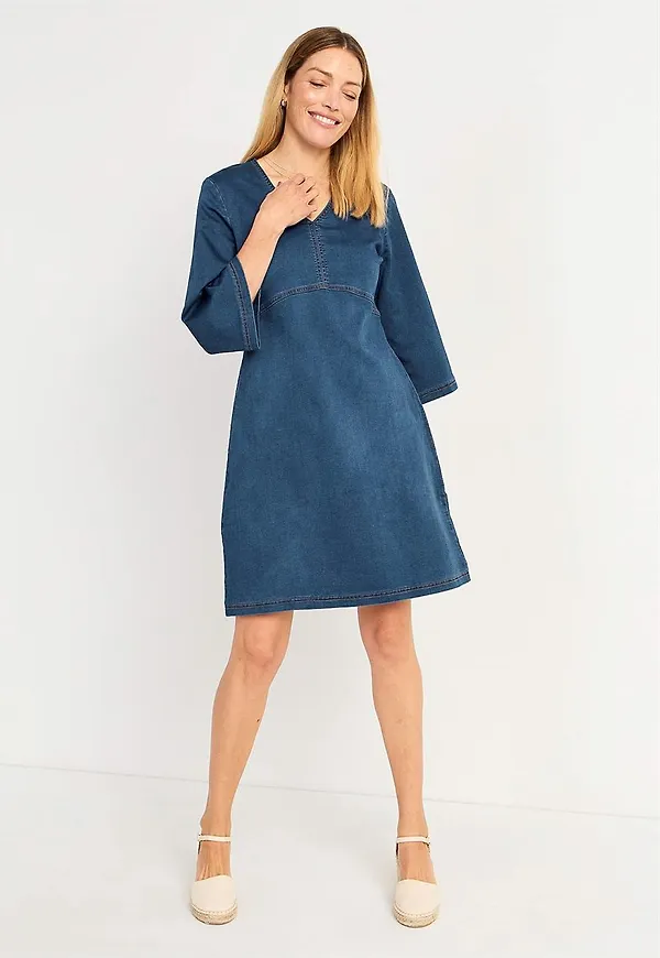 Klänning i denimtrikå Olga