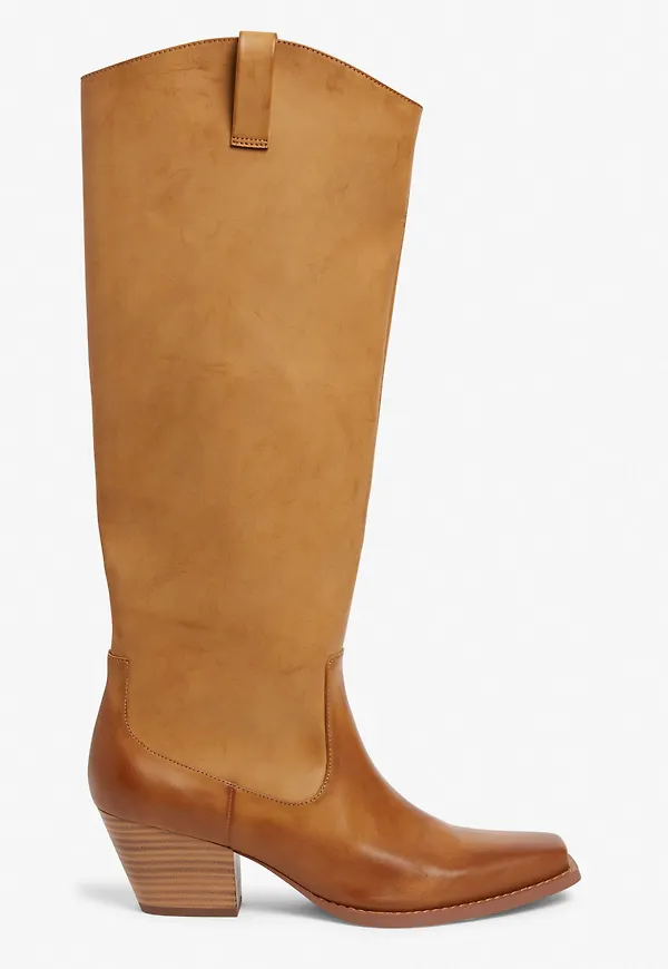 Knee-high cowboy boots - Beige