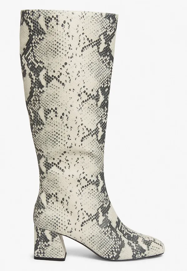 Knee-high faux leather boots - Black