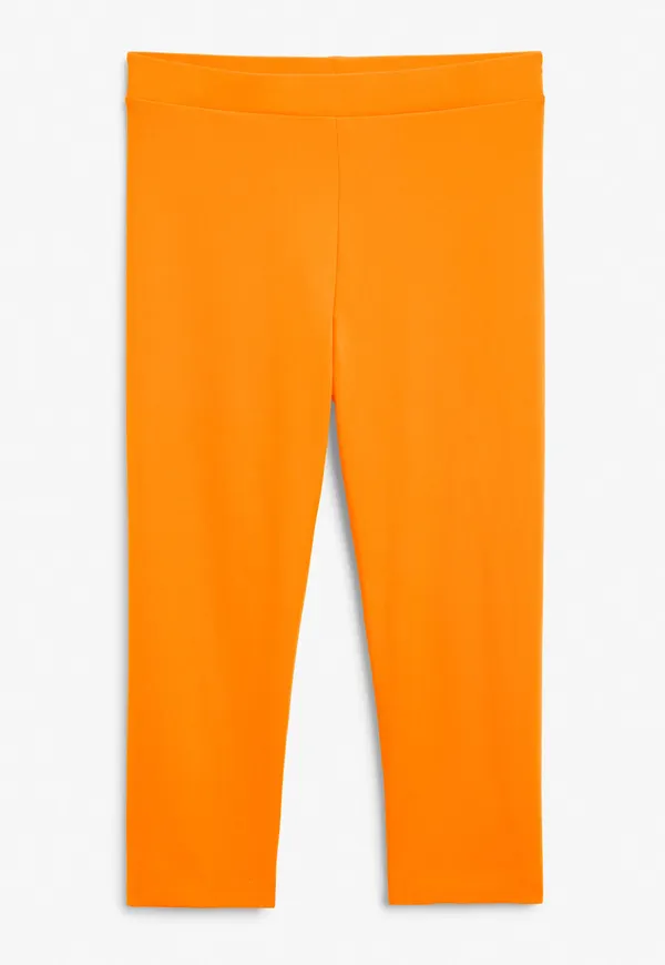 Knee length neon leggings - Orange