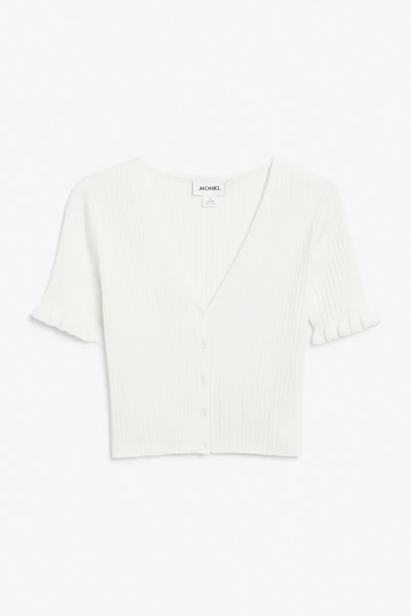 Knit crop top - White