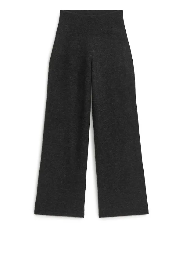 Knitted Alpaca Trousers - Grey