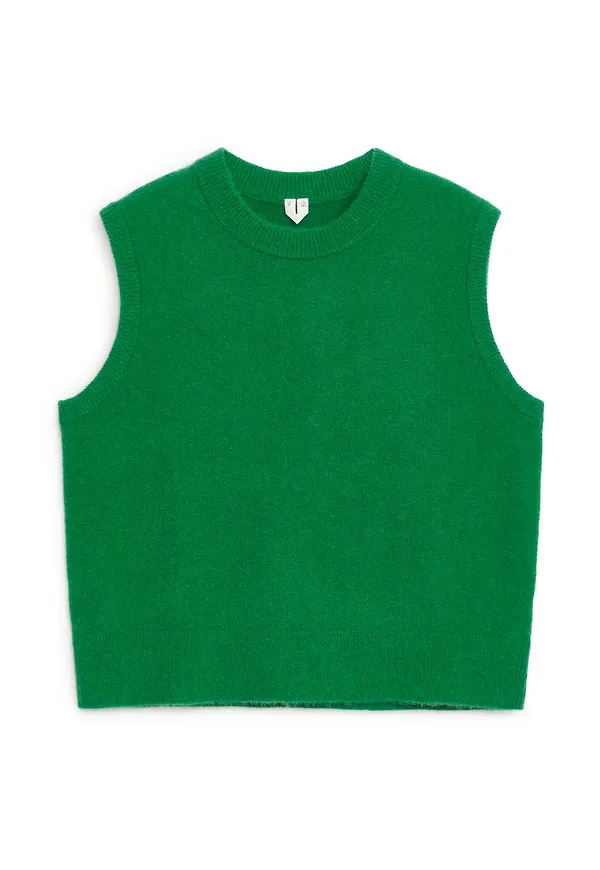 Knitted Alpaca Vest - Green