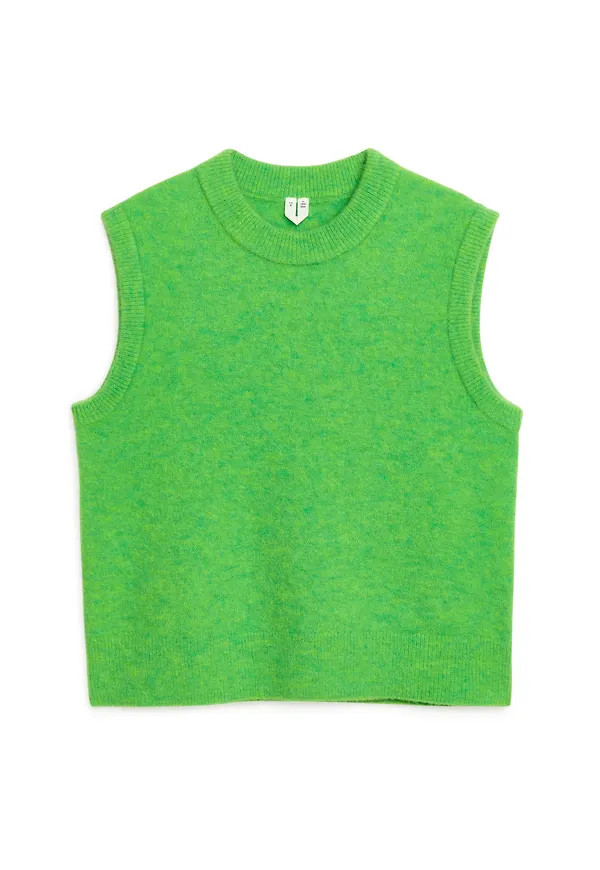 Knitted Alpaca Vest - Green