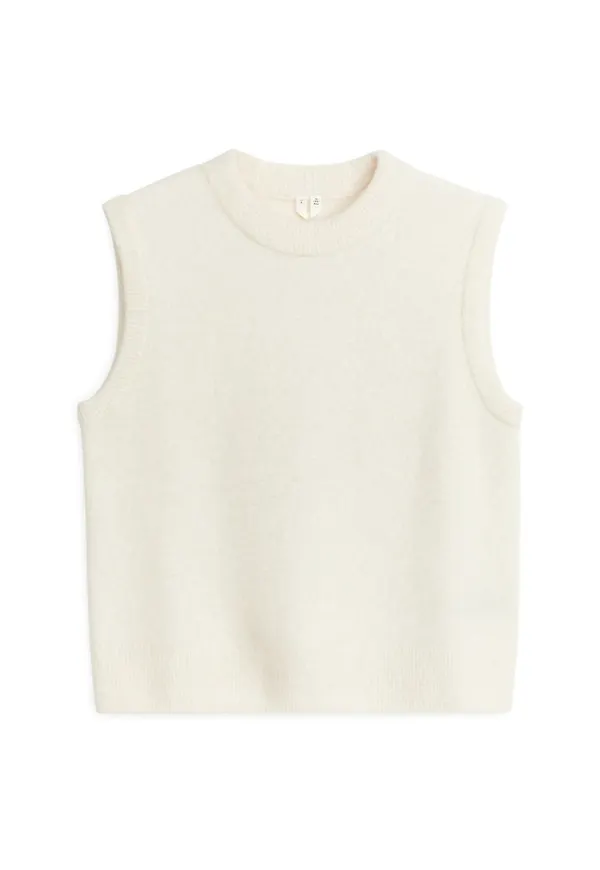 Knitted Alpaca Vest - White