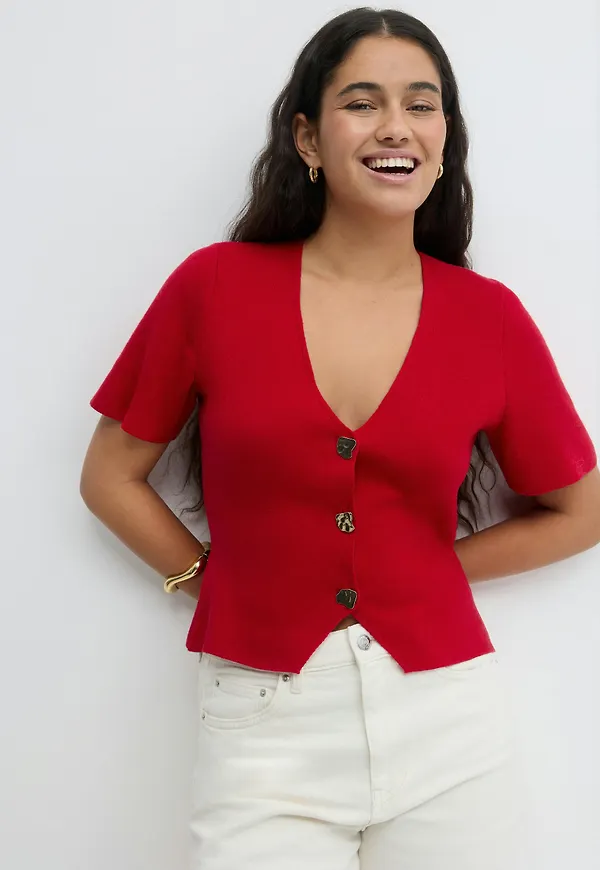 Knitted button top