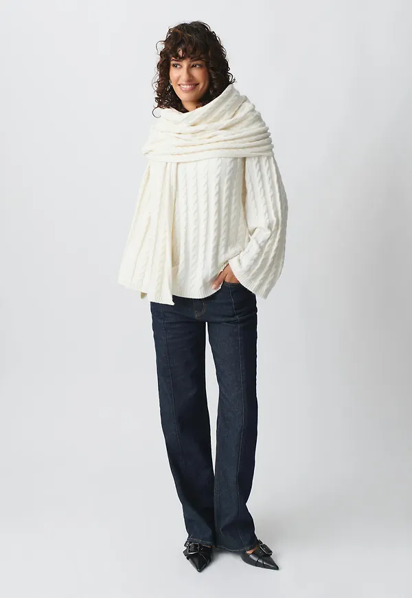 Knitted cable sweater