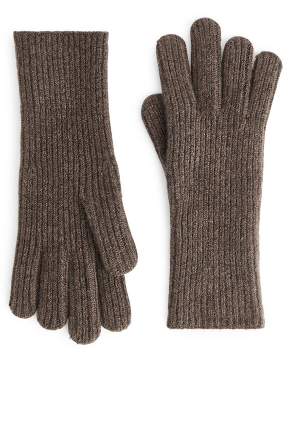 Knitted Cashmere Gloves - Beige