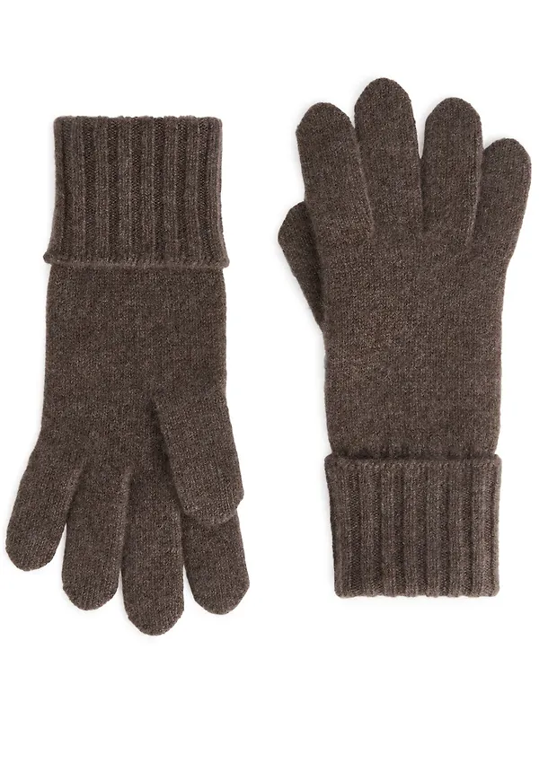 Knitted Cashmere Gloves - Beige