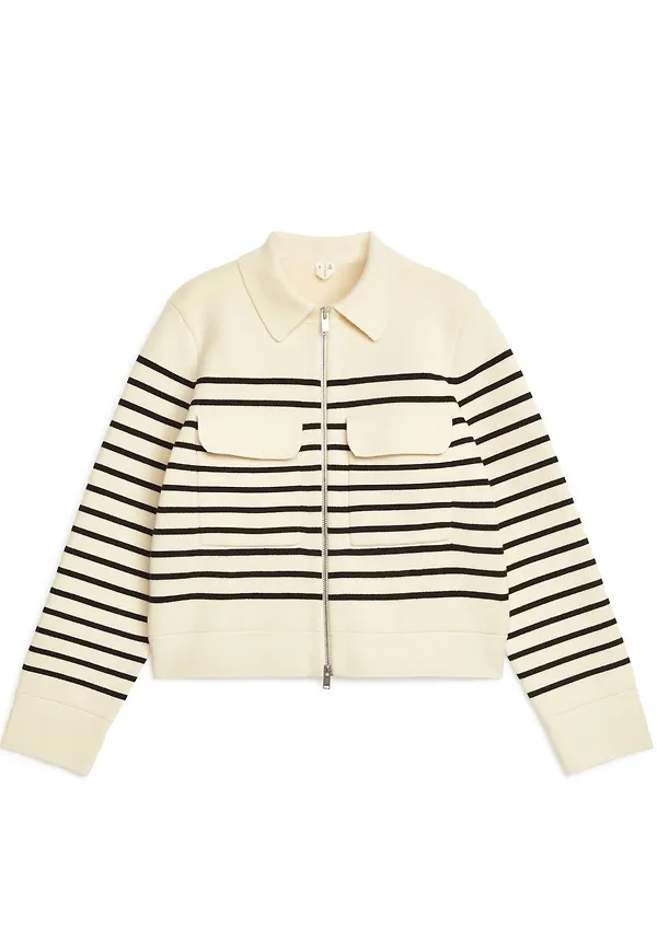 Knitted Cotton Jacket - White