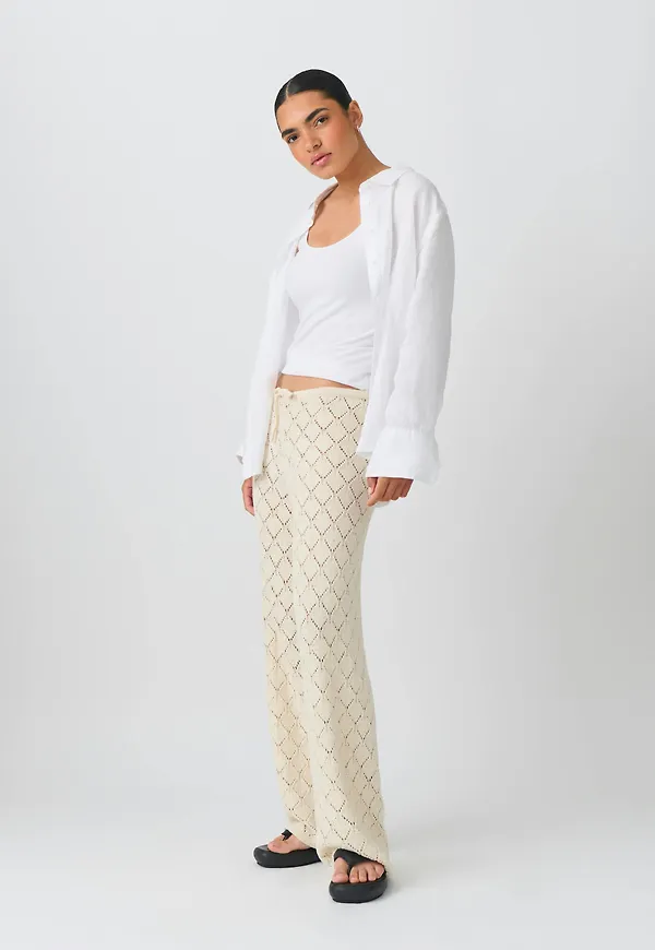 Knitted crochet trousers